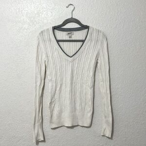 Arizona Jeans knit sweater gray and white size large